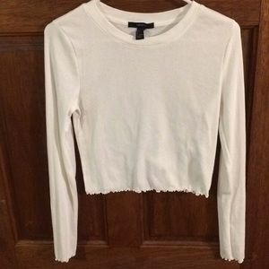 Forever 21 white long sleeve crop top